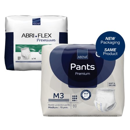 Unisex Adult Absorbent Underwear Abri-Flex™ Premium M3 Pull On with Tear Away Seams Medium Disposable Heavy Absorbency