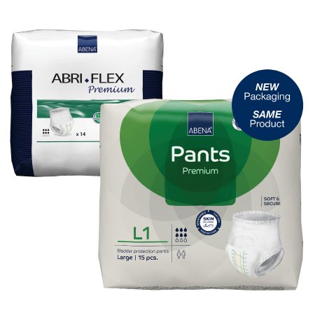 Unisex Adult Absorbent Underwear Abri-Flex™ Premium L1 Pull On with Tear Away Seams Large Disposable Moderate Absorbency