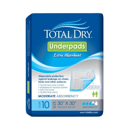 Disposable Underpad TotalDry™ 30 X 30 Inch SecureLoc Heavy Absorbency