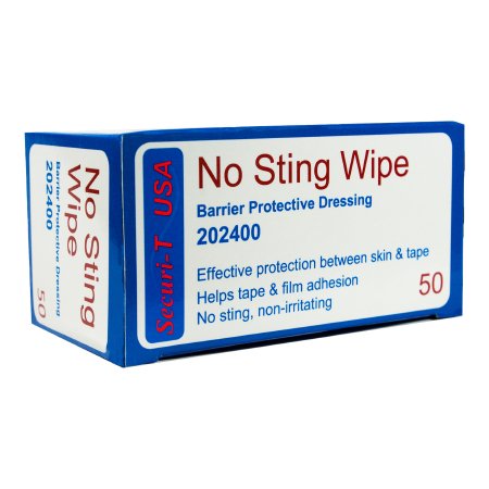 Skin Barrier Wipe Securi-T™ No Sting 100% Strength Hexamethyldisiloxane Individual Packet NonSterile