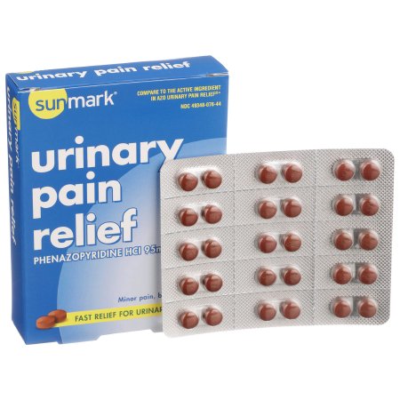 Urinary Pain Relief sunmark® 95 mg Strength Phenazopyridine HCL Tablet 30 per Box