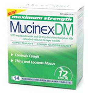 Cold and Cough Relief Mucinex® DM 1,200 mg - 60 mg Strength Tablet 14 per Box