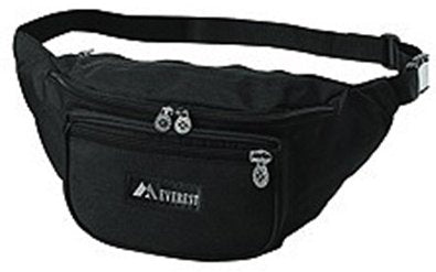 Fanny Pack Black Polyester 13.5 X 5.5 X 3.5 Inch