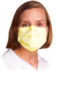 Procedure Mask Pleated Earloops One Size Fits Most Yellow NonSterile ASTM Level 1 Adult